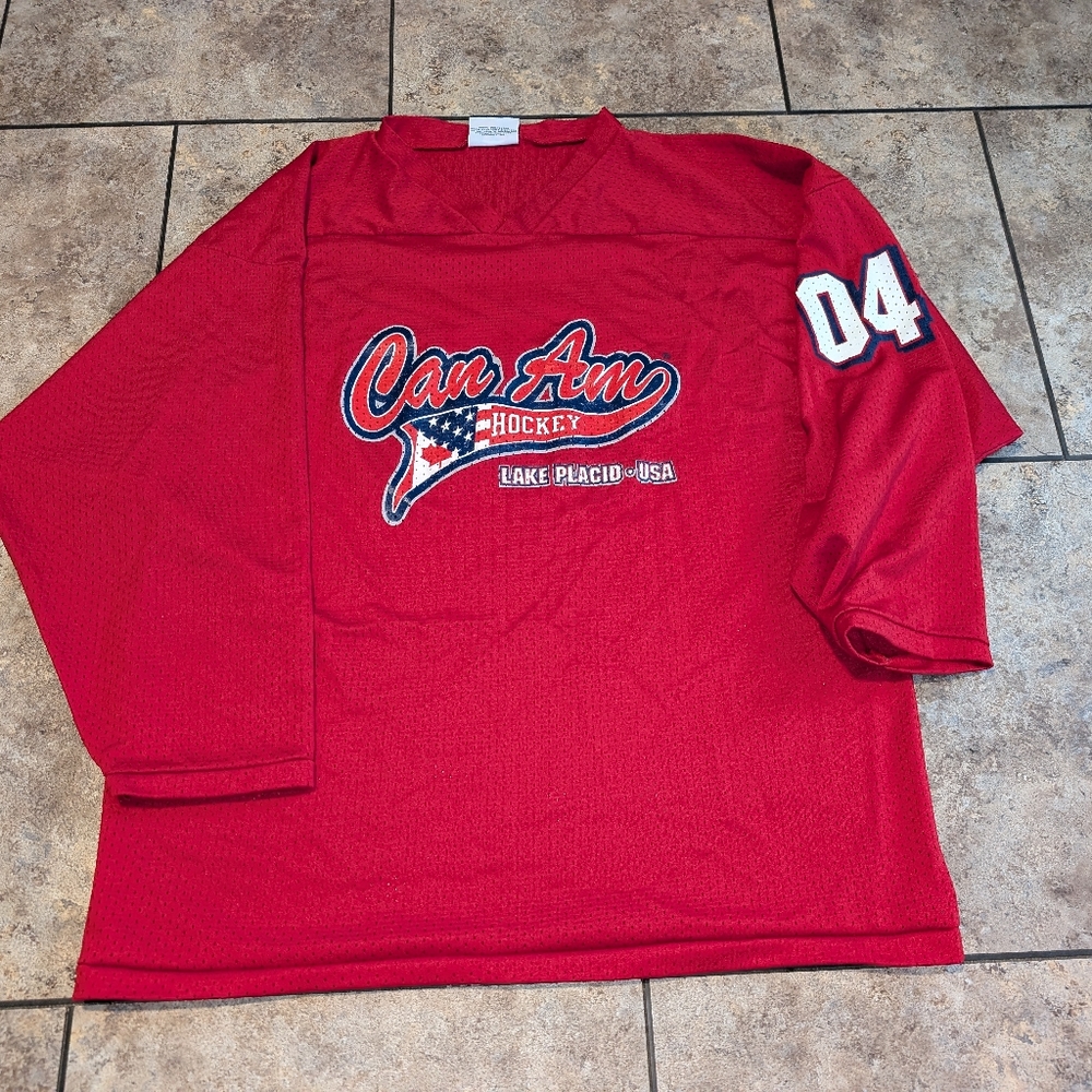 Can Am Lake Placid Vintage Hockey Jersey Men's XL